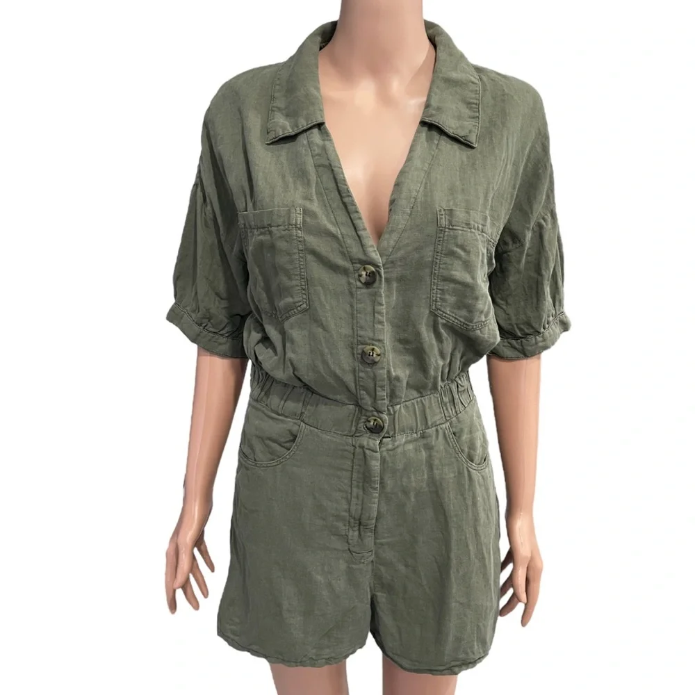 Zara Linen Blend Jumpsuit